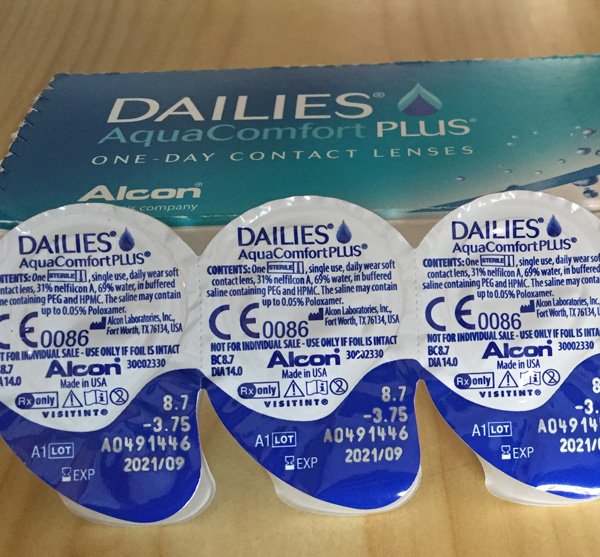Verpackung & Blister der Dailies AquaComfort Plus