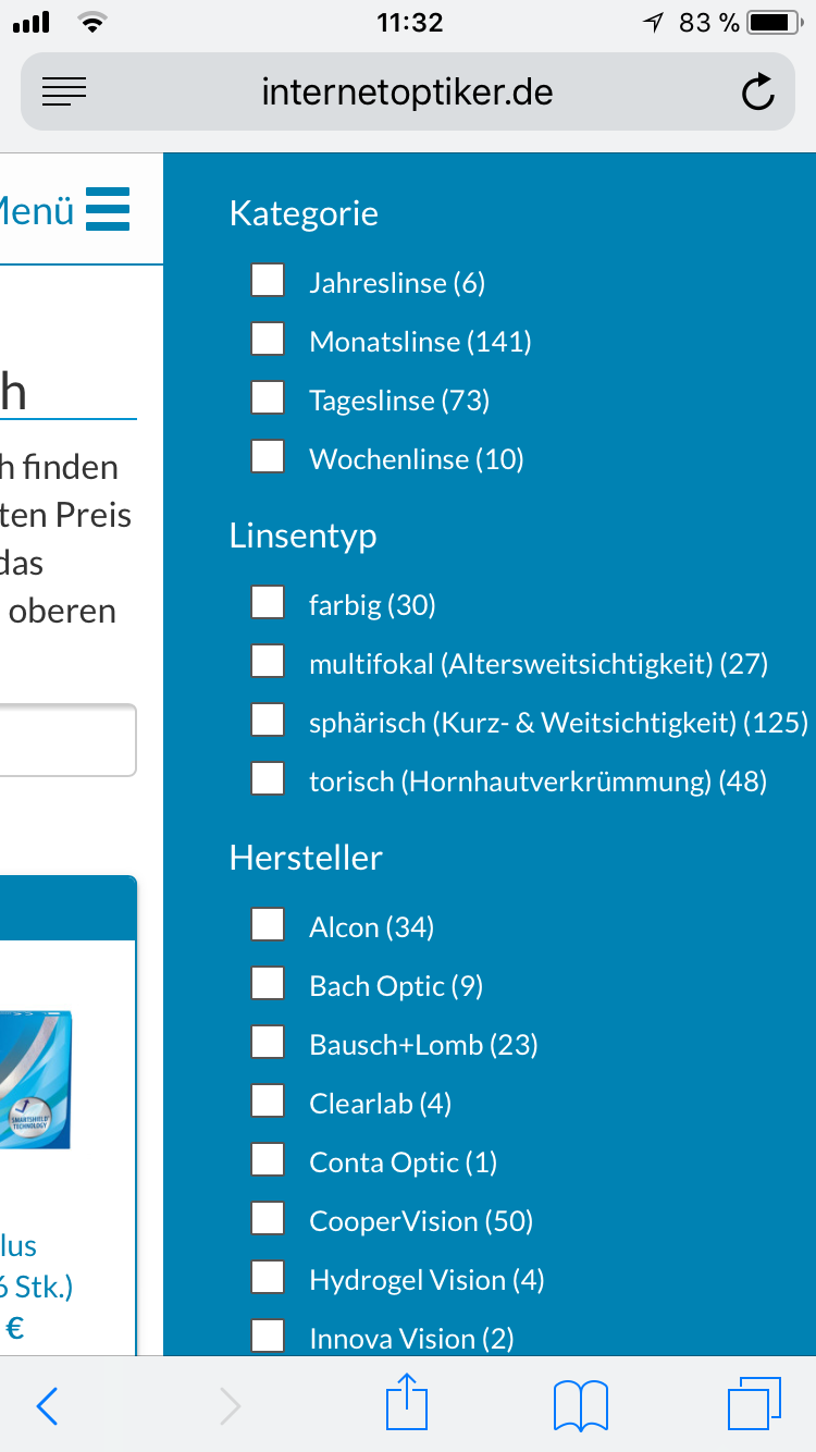 Kontaktlinsen Preisvergleich von InternetOptiker.de